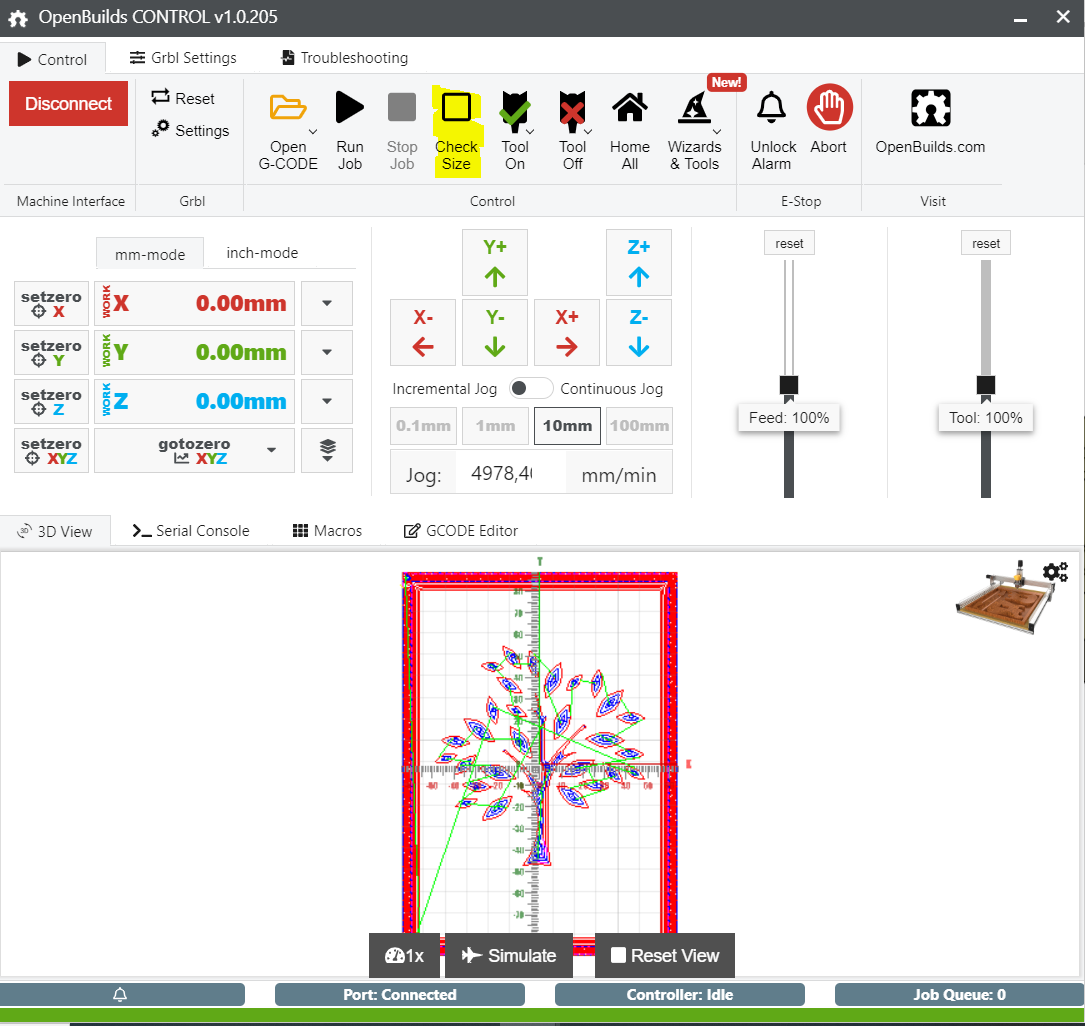 OpenBuilds Control Check size